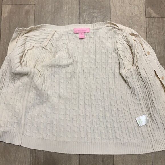 Girls Lilly Pulitzer Cable Knit Button Up Cardigan Sweater - Picture 3 of 7
